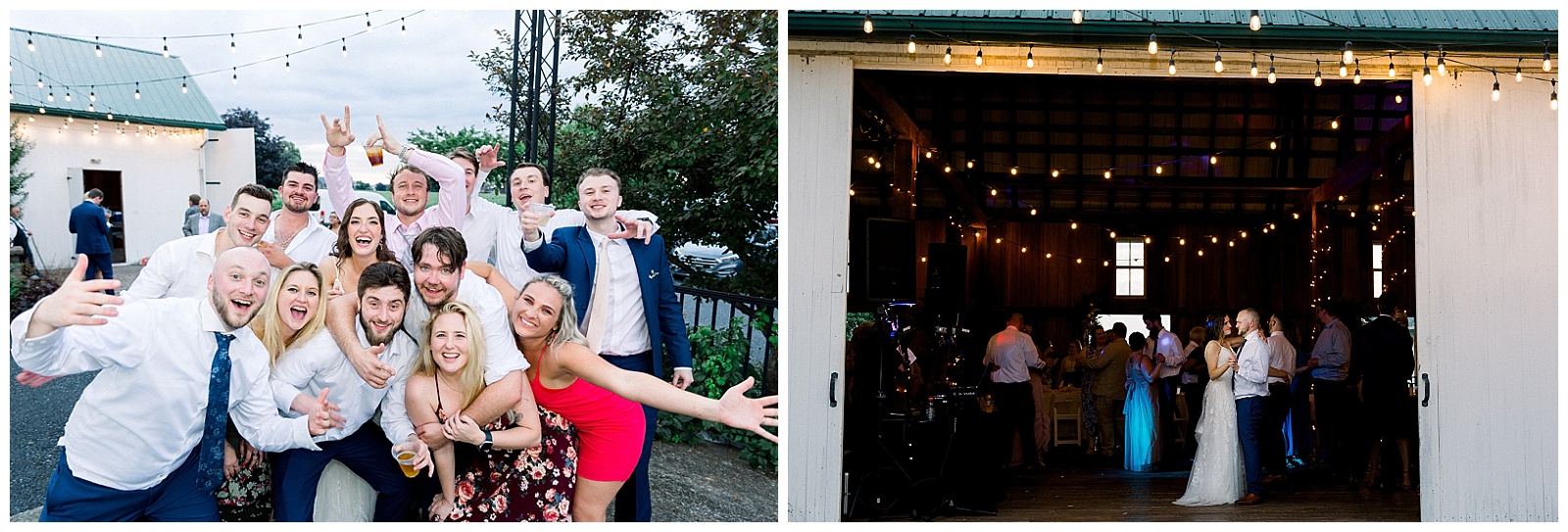 dancing and wedding fun at lakefield weddings, a modern barn wedding venue