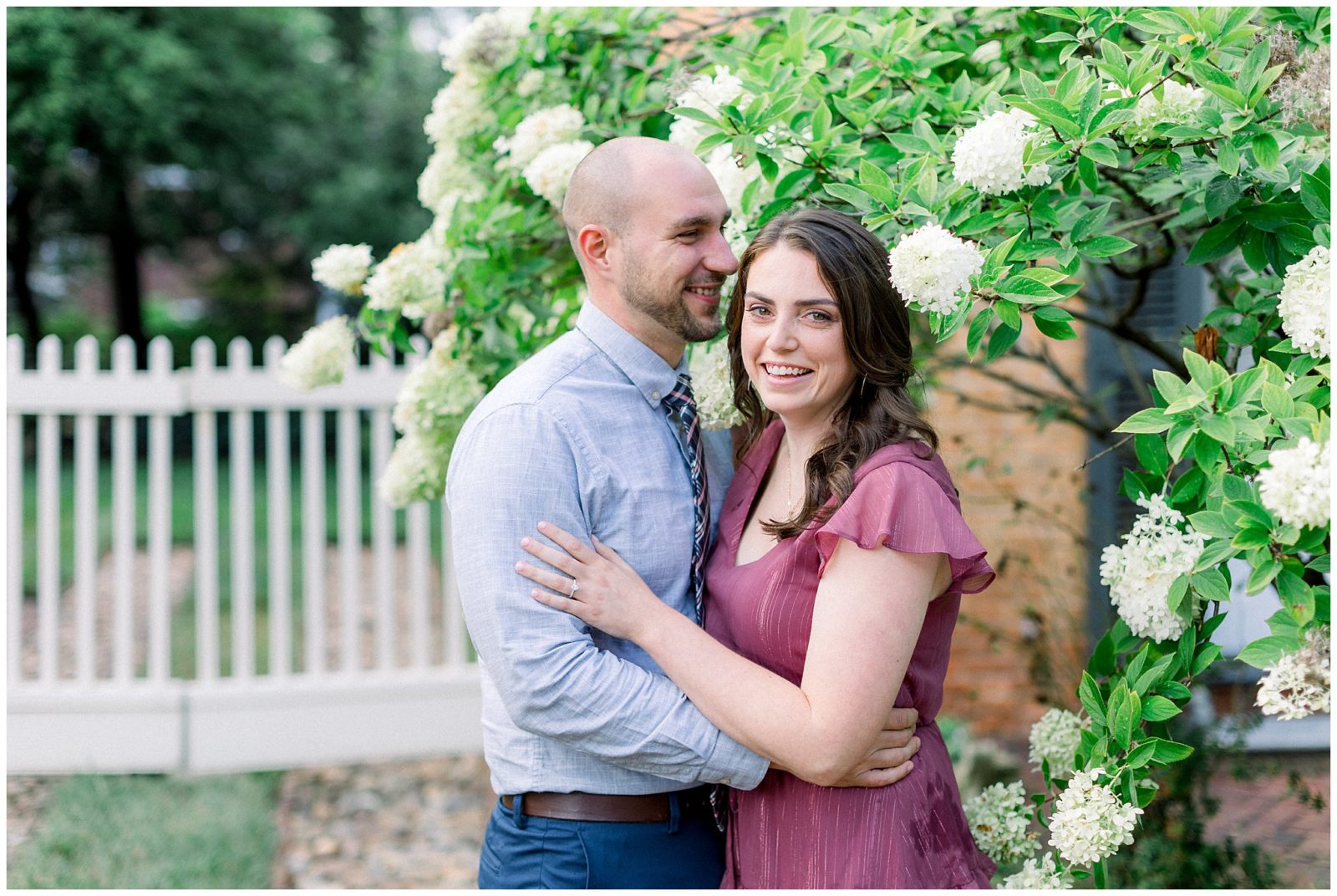 Couple in Front of Tree Engagement Session